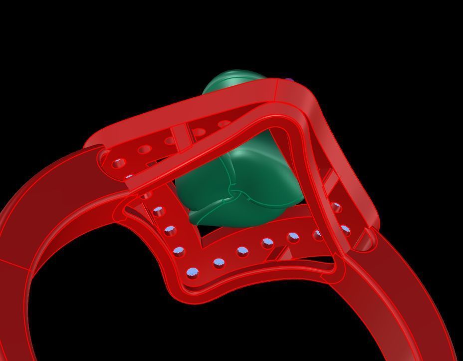 Diamond Rose Ring RG12 3D print model_7