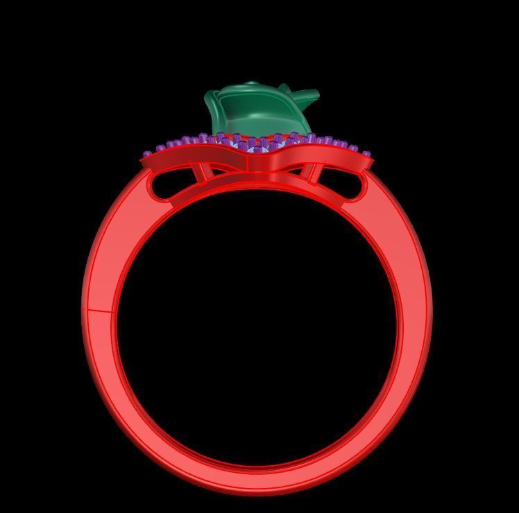 Diamond Rose Ring RG12 3D print model_4