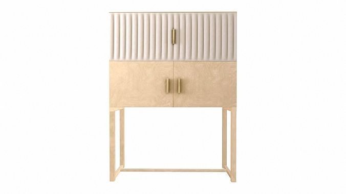 Wooden Cabinet Rack Low-poly 3D model