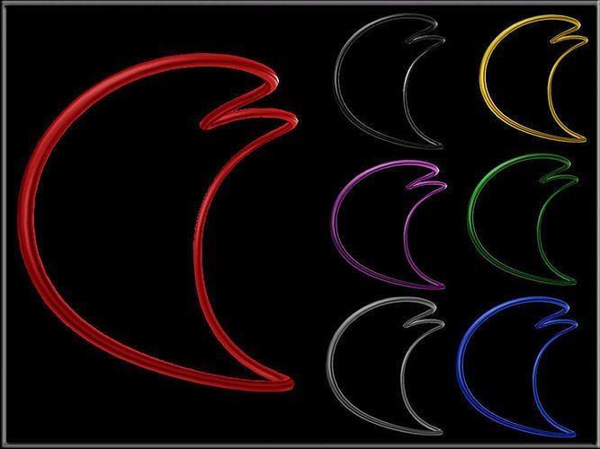 Simple Heart Wire - Curved 02 Low-poly 3D model