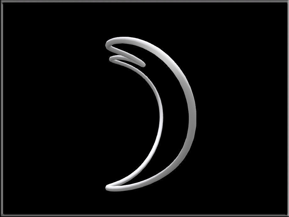 Simple Heart Wire - Curved 02 Low-poly 3D model_2