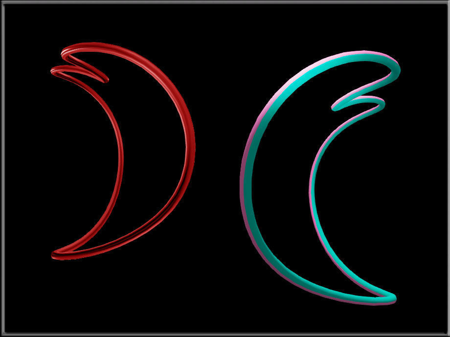 Simple Heart Wire - Curved 02 Low-poly 3D model_1