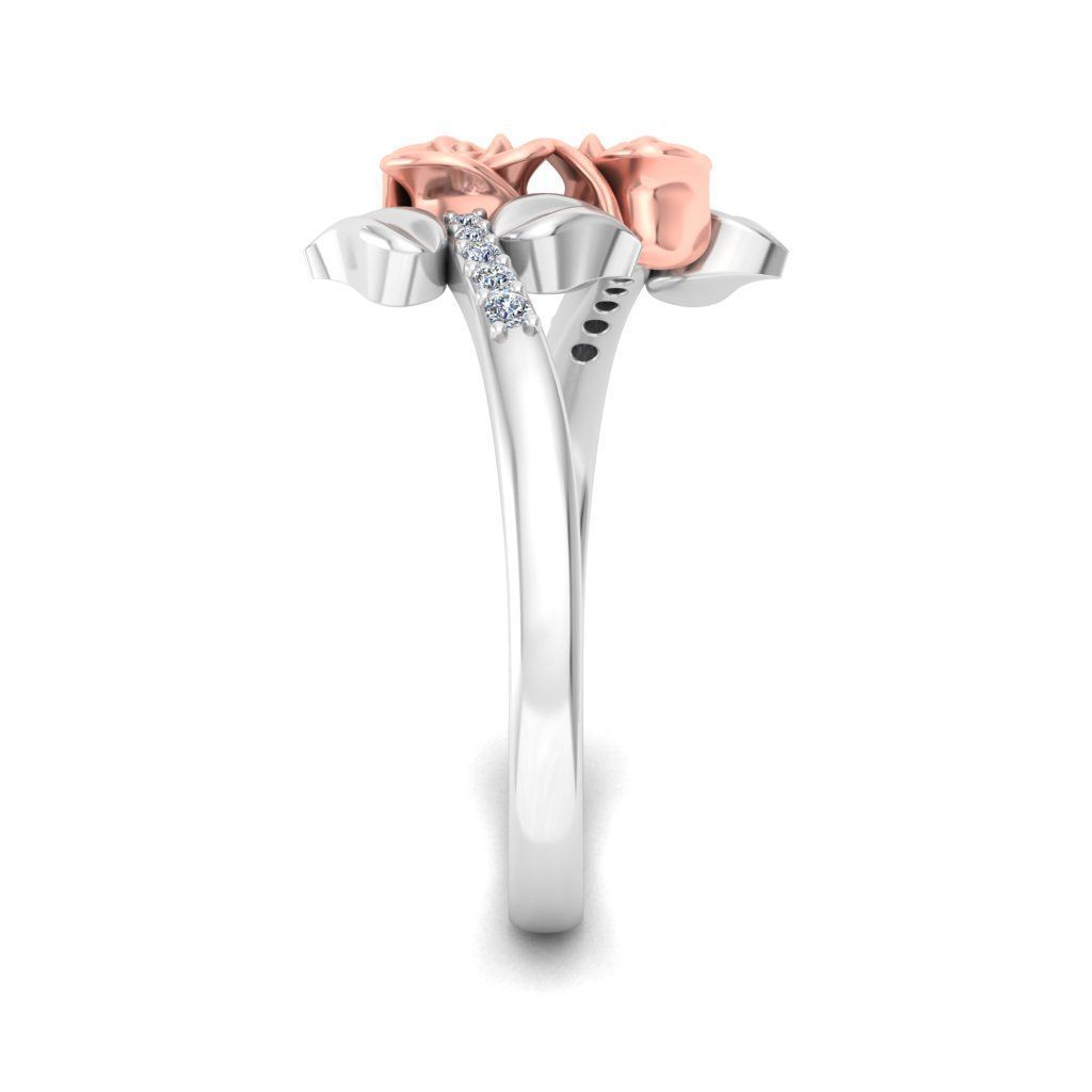 Diamond Rose Ring RG13 3D print model_4