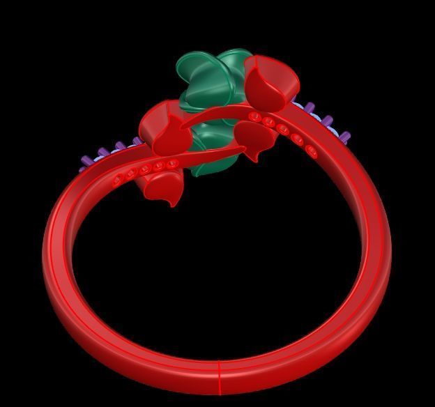 Diamond Rose Ring RG13 3D print model_6