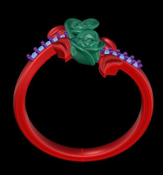 Diamond Rose Ring RG13 3D print model_9