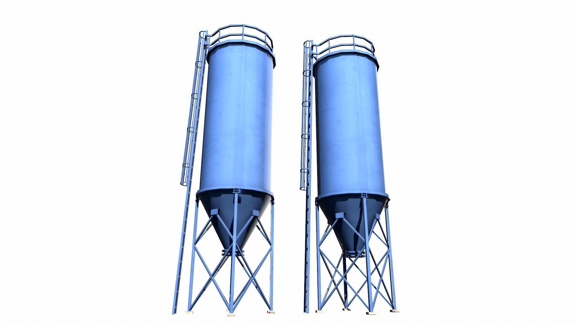 Chemical Silos Low Poly 3d Model Low-poly 3D model_6