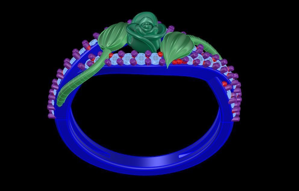 Diamond Rose Ring RG14 3D print model_13