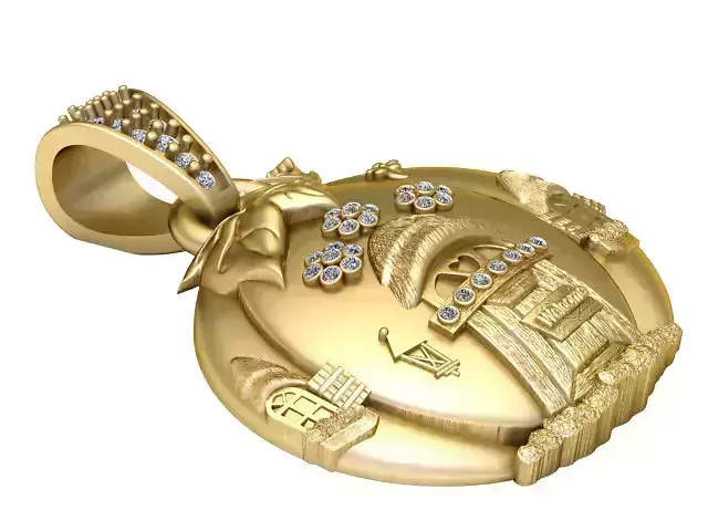 VILLAGE LIFE HOUSE PENDANT 3D PRINTABLE MODEL 