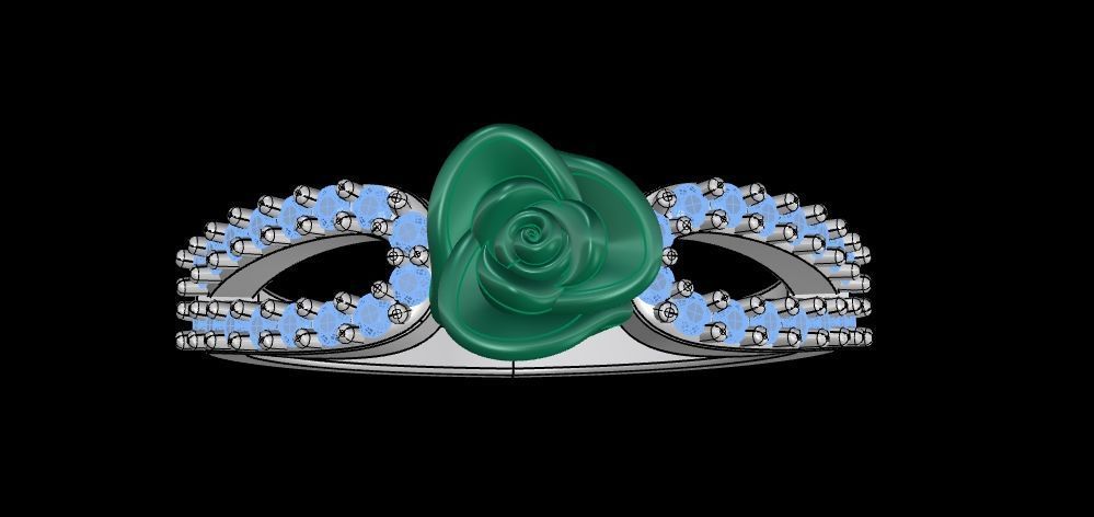 Diamond Rose Ring RG15 3D print model_5