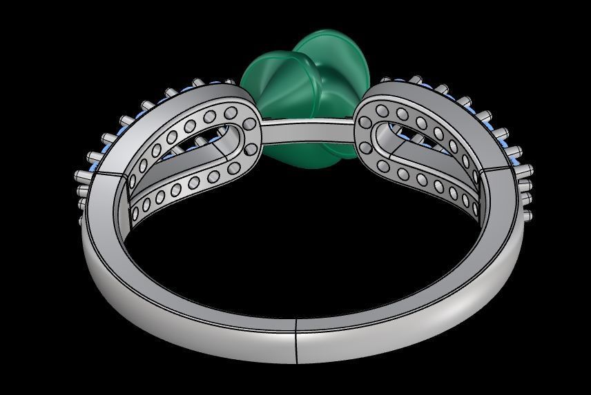 Diamond Rose Ring RG15 3D print model_7