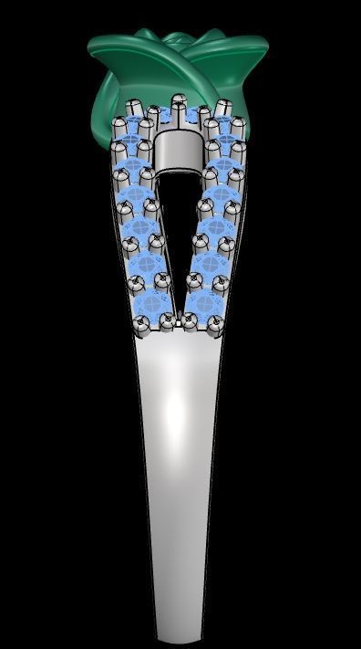 Diamond Rose Ring RG15 3D print model_6