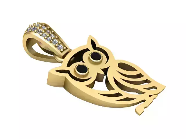 GOLDEN OWL BIRD PENDANT 3D PRINTABLE MODEL