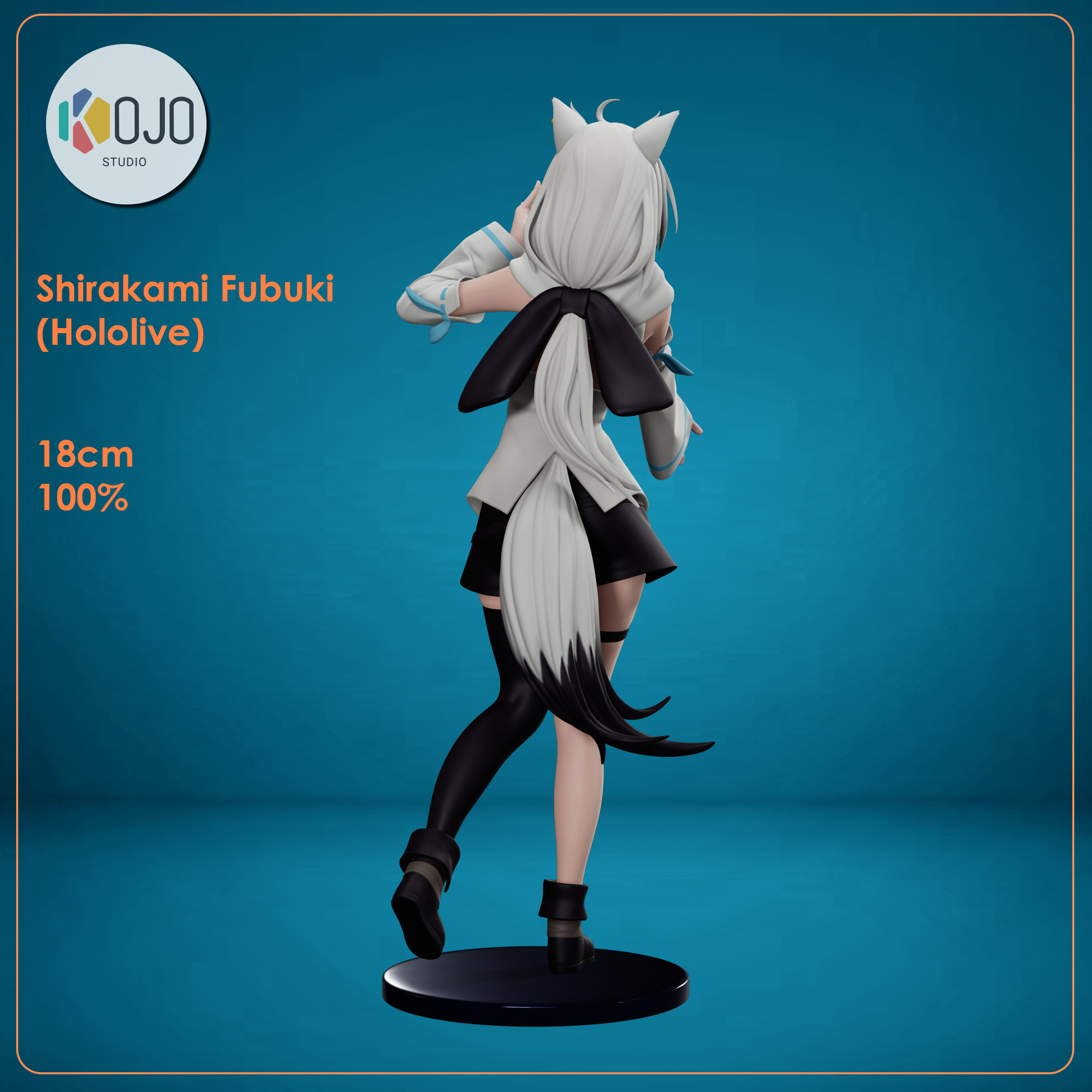 Shirakami Fubuki - Hololive Vtuber Figure for 3D printing 3D print model_3