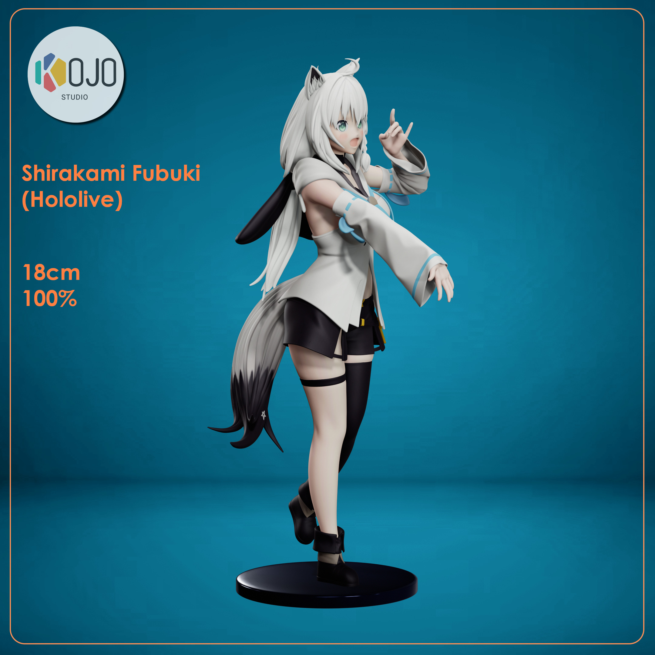 Shirakami Fubuki - Hololive Vtuber Figure for 3D printing 3D print model_2