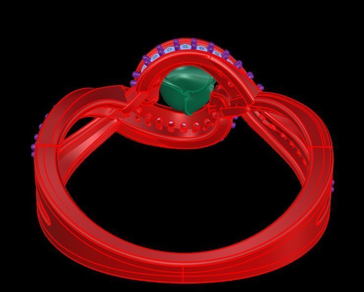 Diamond Rose Ring RG16 3D print model_7