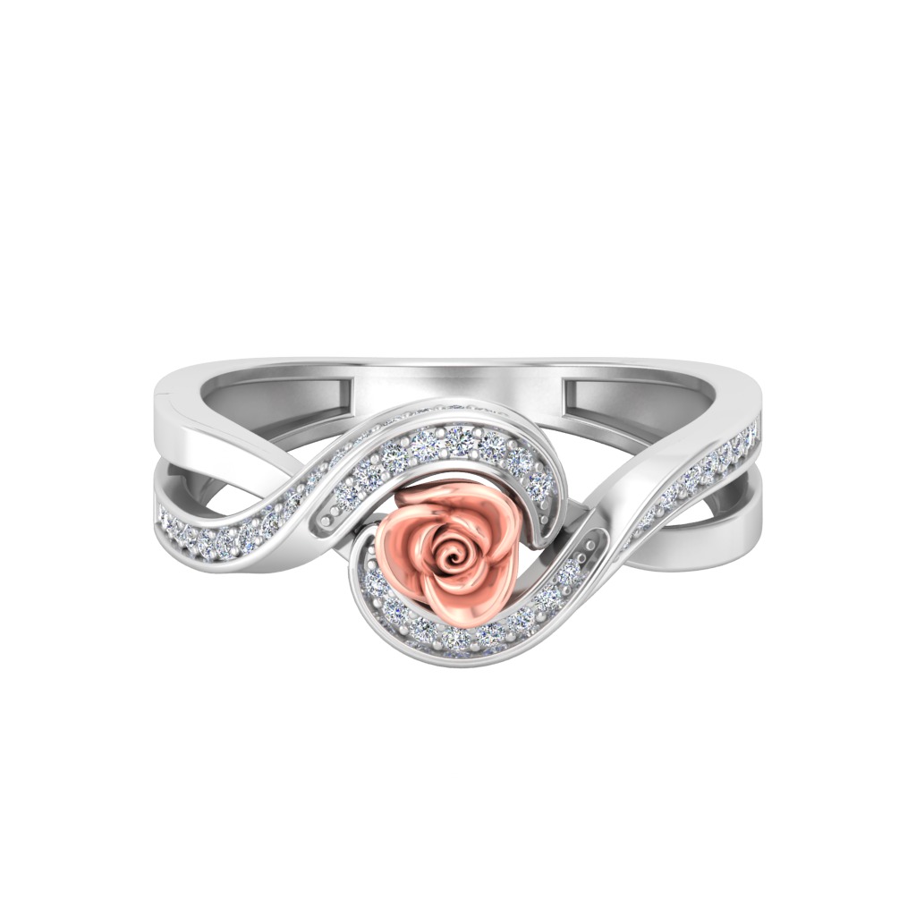 Diamond Rose Ring RG16 3D print model_2