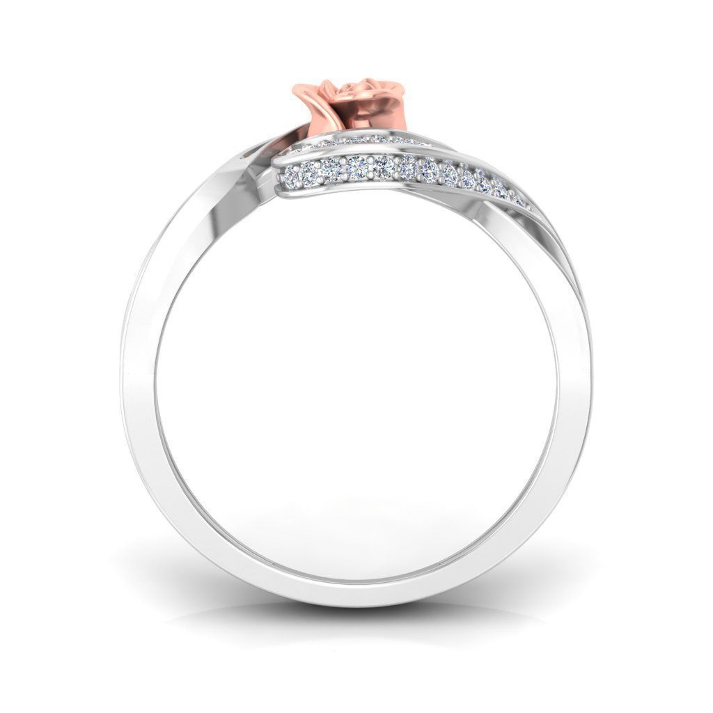 Diamond Rose Ring RG16 3D print model_3