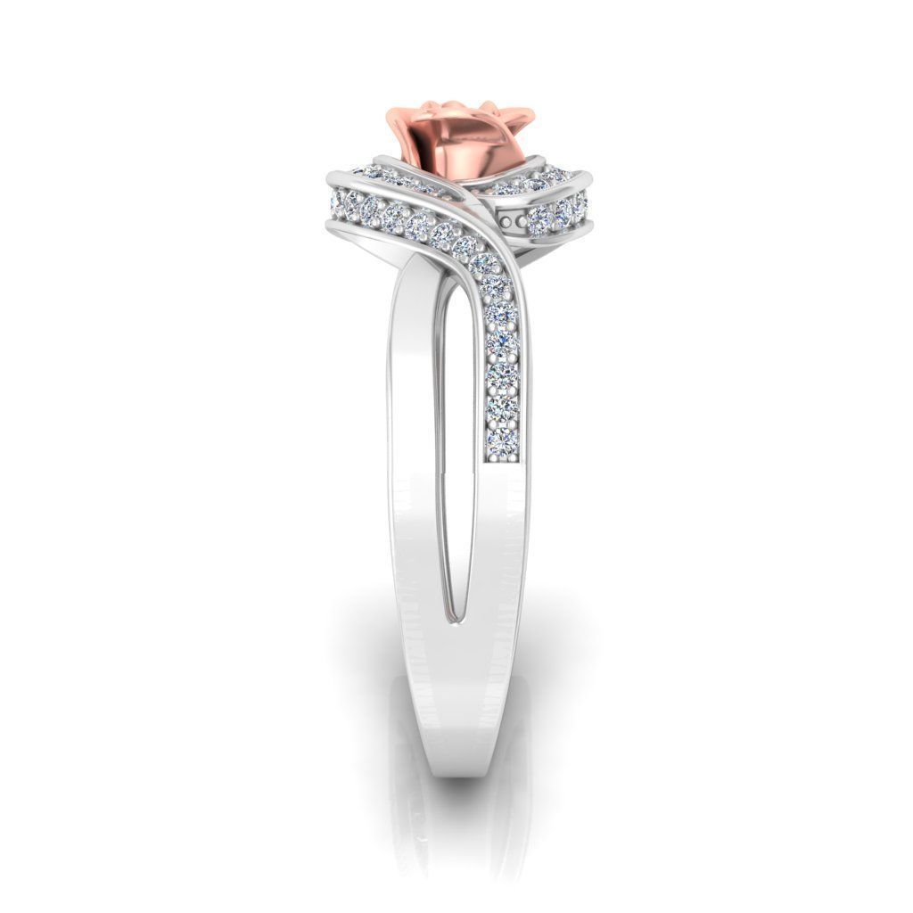 Diamond Rose Ring RG16 3D print model_4