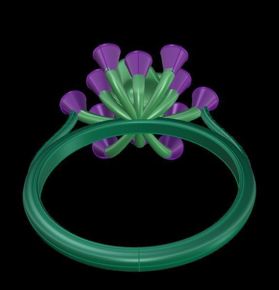 Diamond Rose Ring RG17 3D print model_7