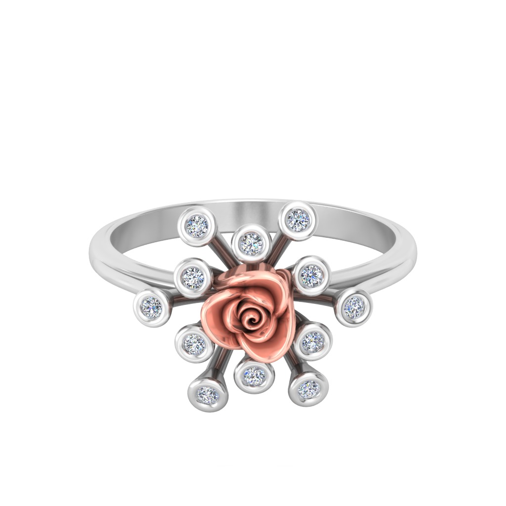 Diamond Rose Ring RG17 3D print model_2