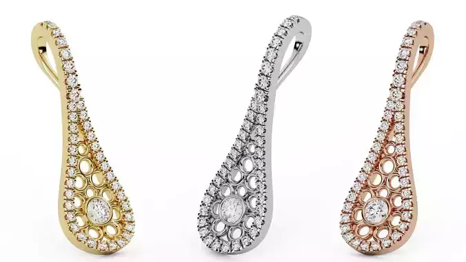 Valentine Solitaire Teardrop Pendant