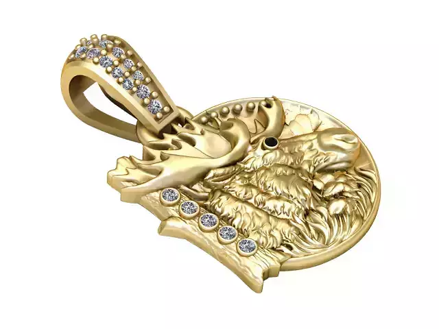 DEER ANIMAL QUEEN PENDANT 3D PRINTABLE MODEL 