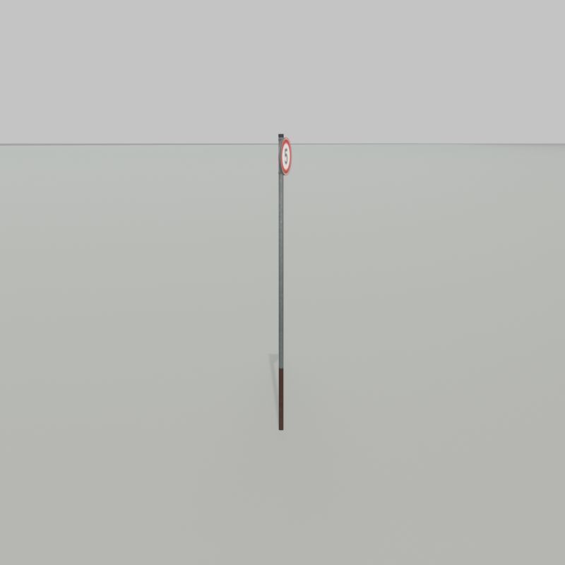 Traffic sign 274-5 Speed limit 5 km h Size 1 Low-poly 3D model_25