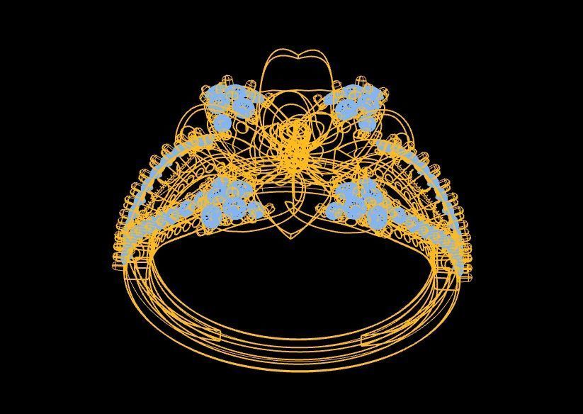 Diamond Rose Ring RG18 3D print model_12