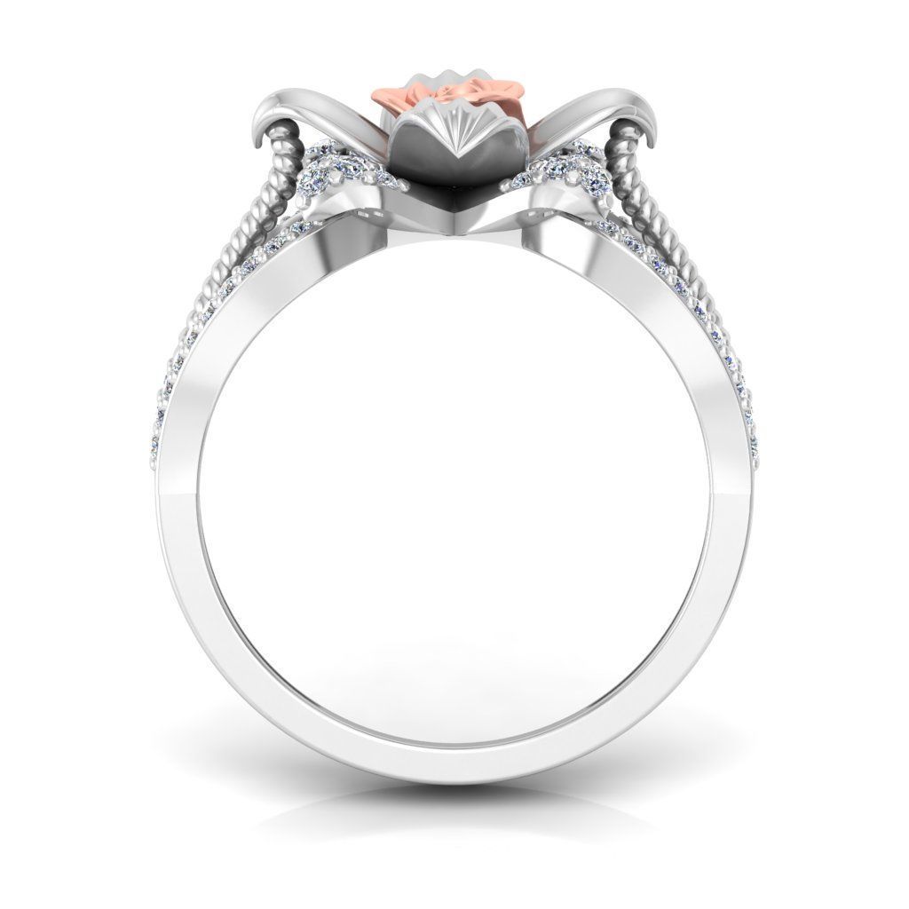 Diamond Rose Ring RG18 3D print model_3