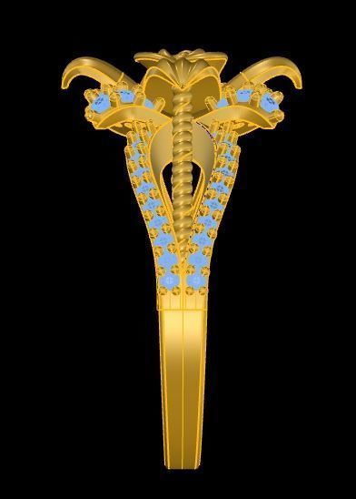 Diamond Rose Ring RG18 3D print model_8