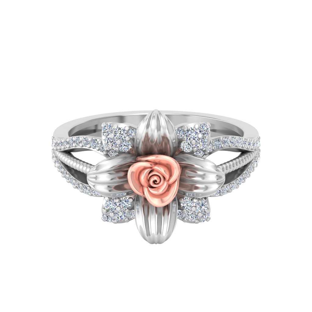 Diamond Rose Ring RG18 3D print model_2
