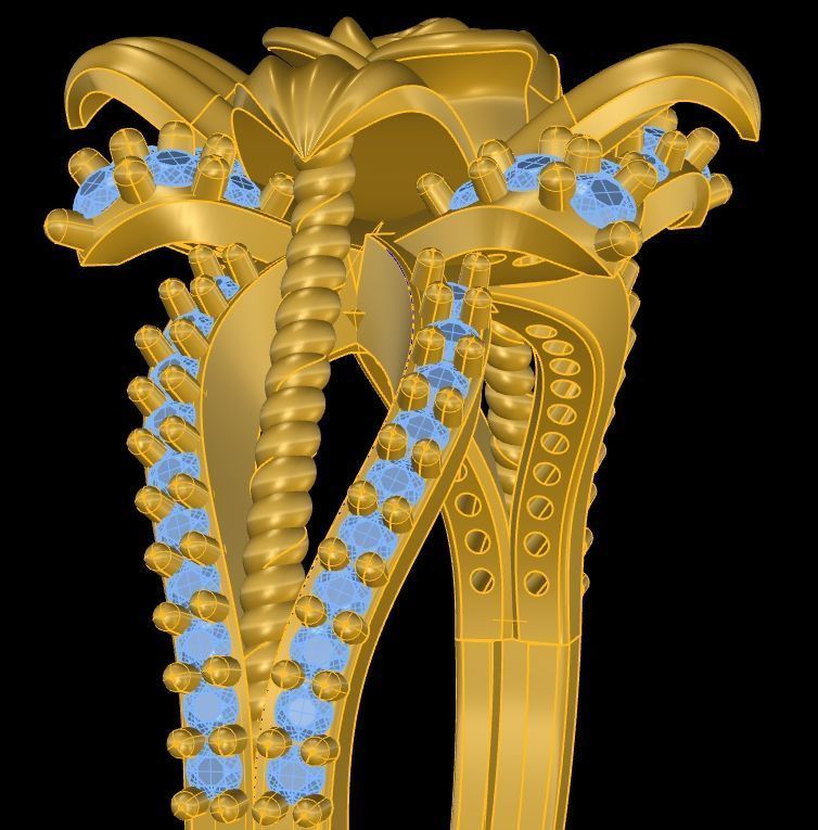 Diamond Rose Ring RG18 3D print model_11