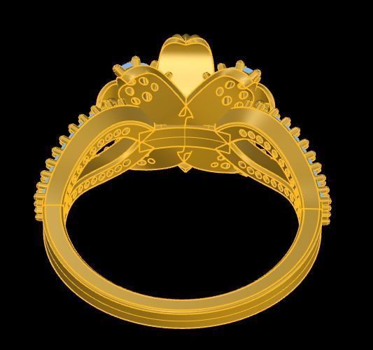 Diamond Rose Ring RG18 3D print model_9