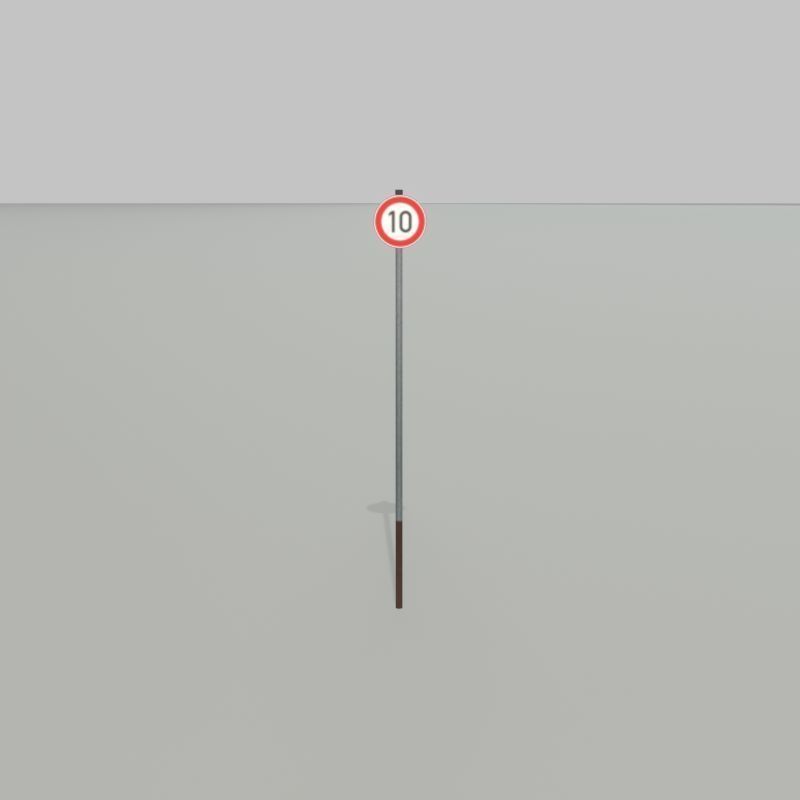 Traffic sign 274-10 Speed limit 10 km h Size 1 Low-poly 3D model_21