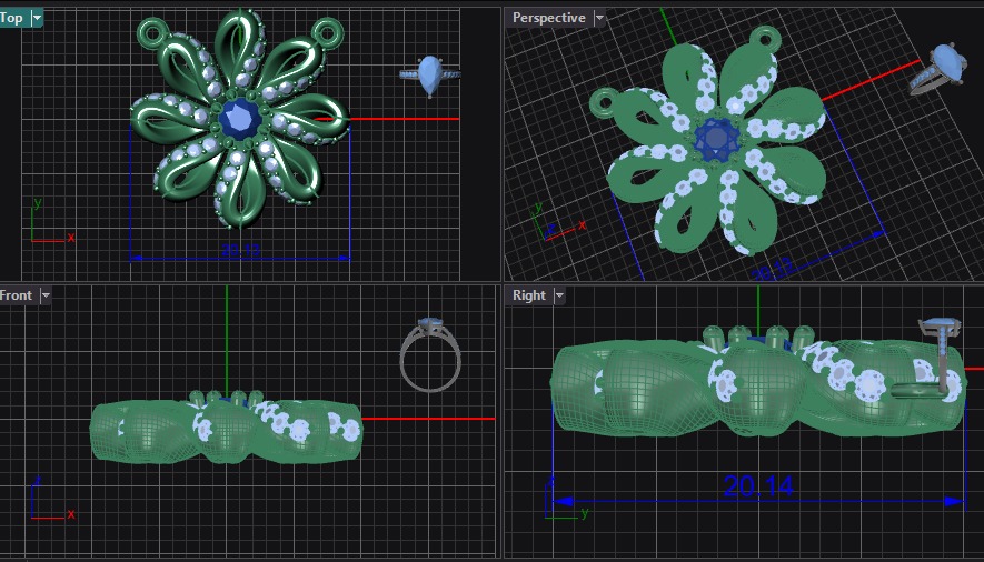 Pendant Daisy 3D print model_6