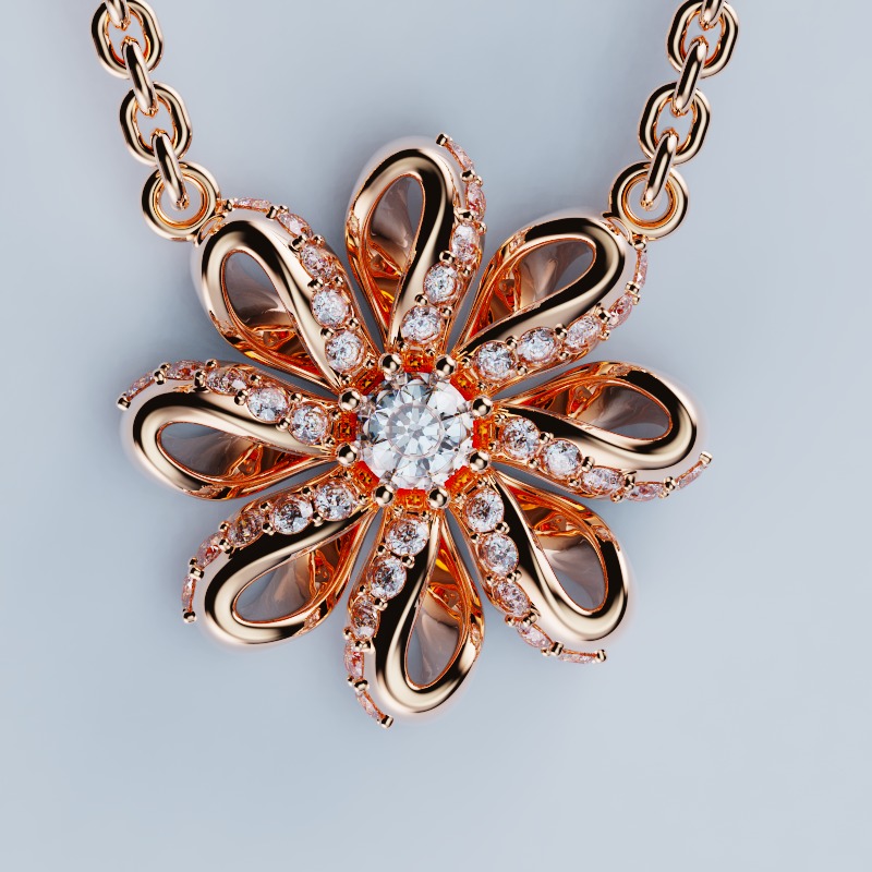 Pendant Daisy 3D print model_3