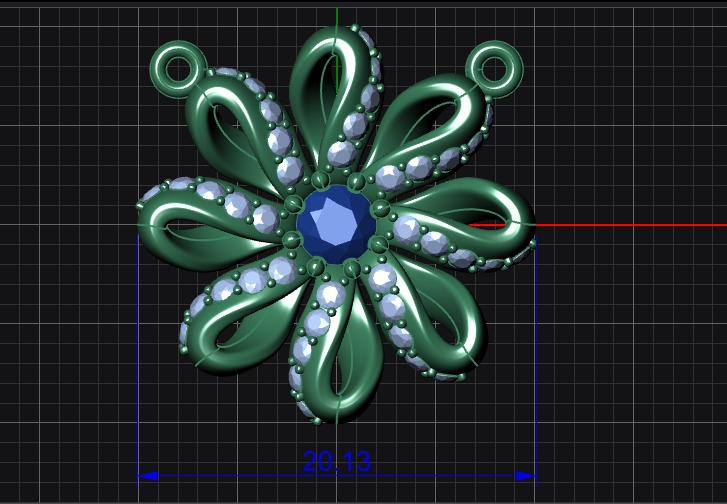 Pendant Daisy 3D print model_5