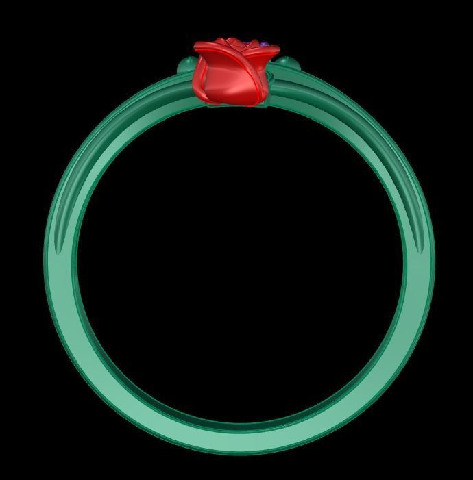 Diamond Rose Ring RG19 3D print model_10