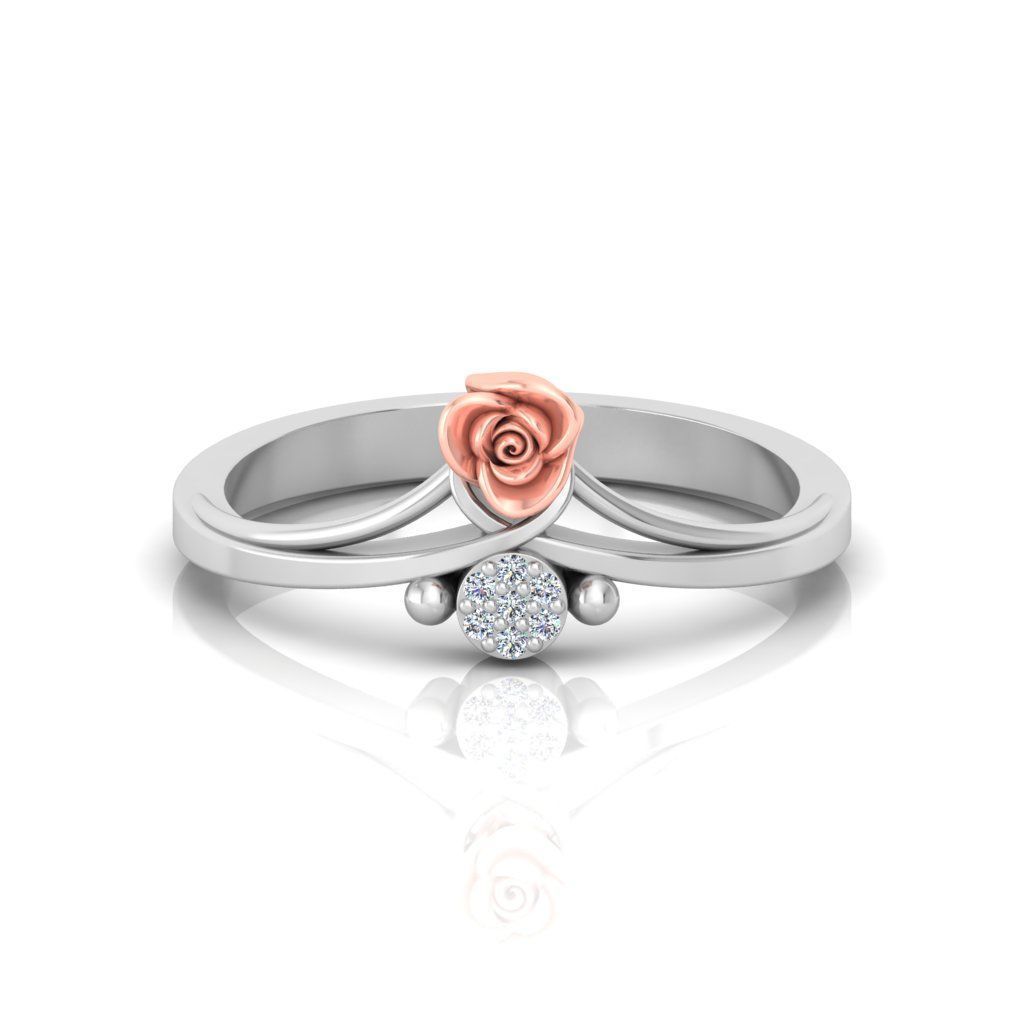 Diamond Rose Ring RG19 3D print model_1