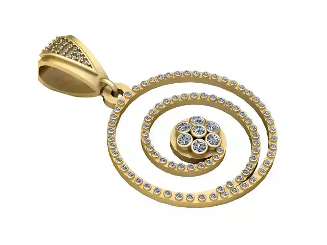 GOLD ROUND PENDANT 3D PRINTABLE MODEL