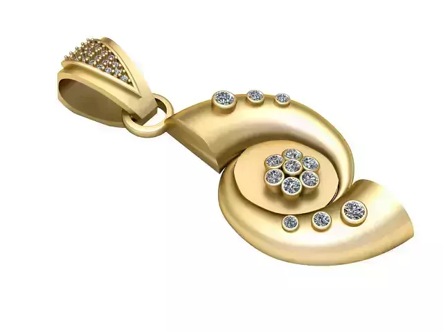 SPIRAL CHARISMA  DIAMOND PENDANT 3D PRINTABLE MODEL 