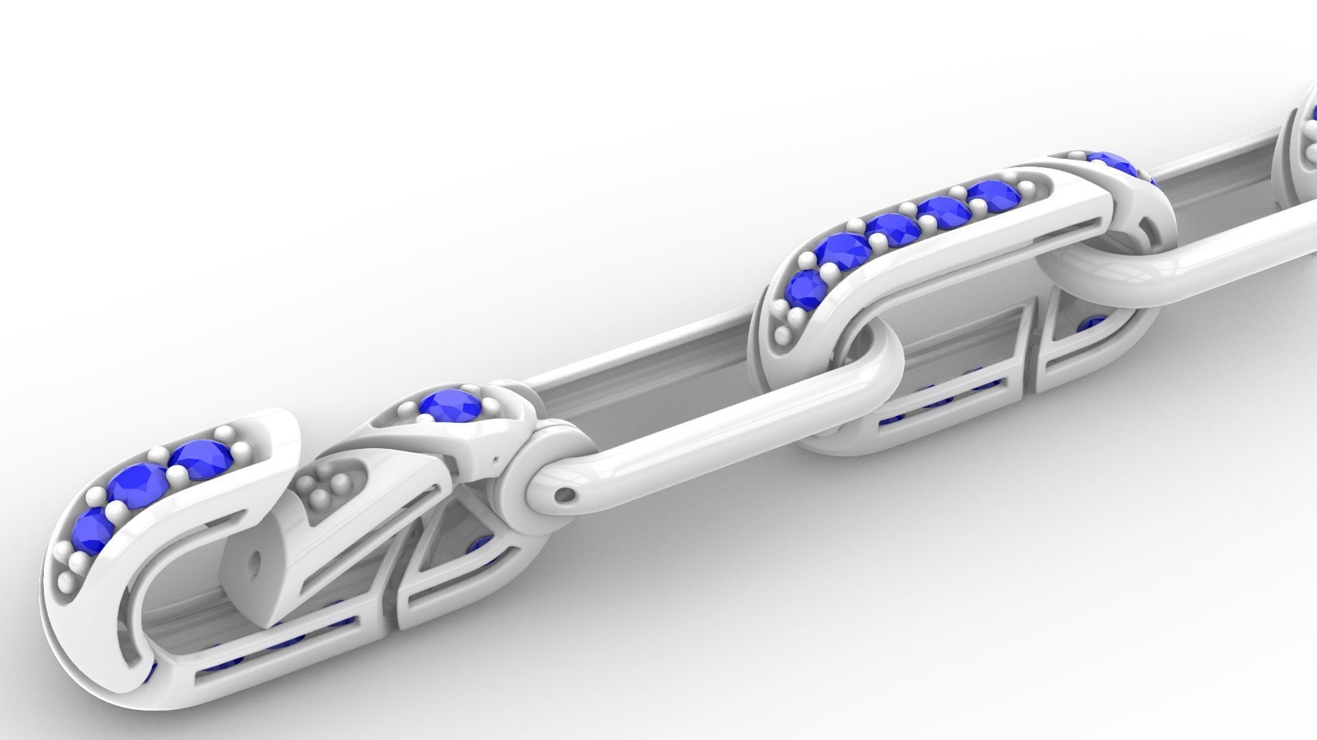 Jewelry Chain Bracelet Hook Lock Model BRT03 3D print model_9