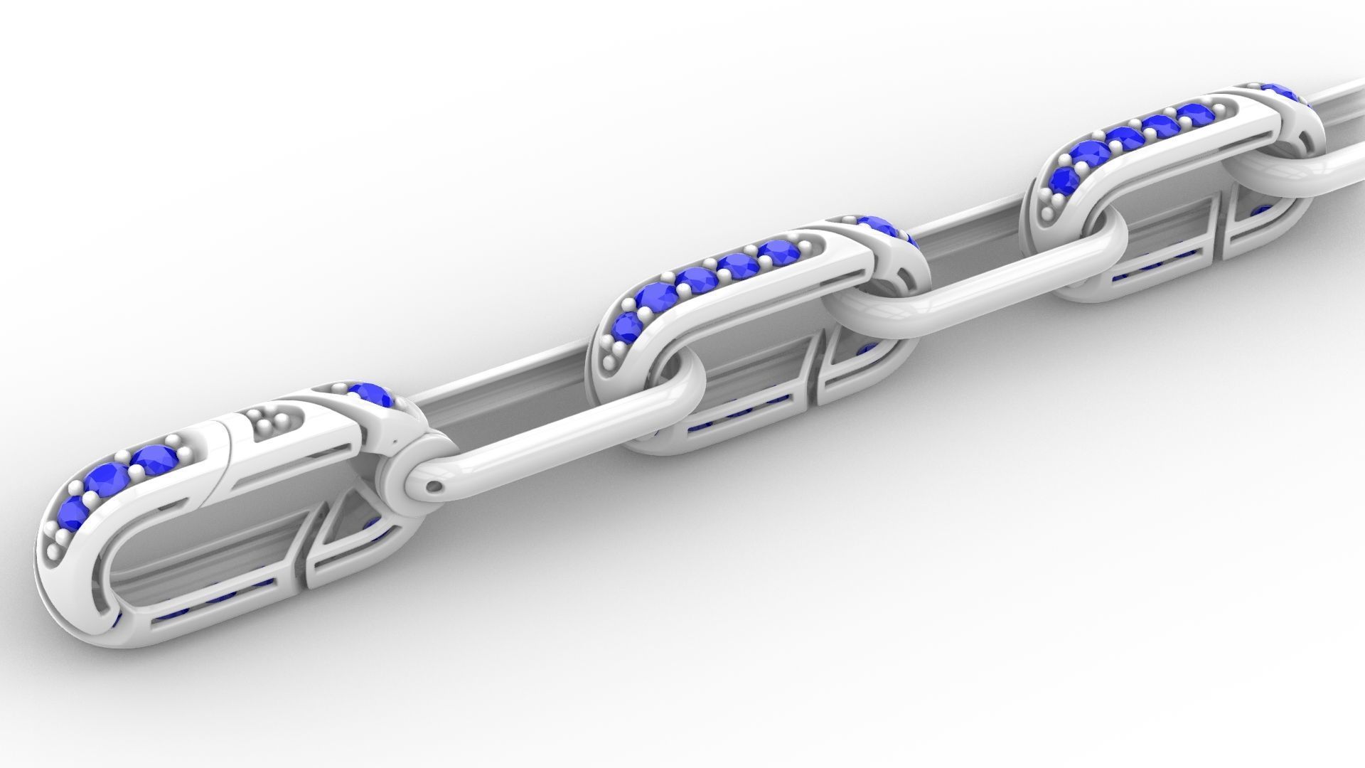 Jewelry Chain Bracelet Hook Lock Model BRT03 3D print model_4