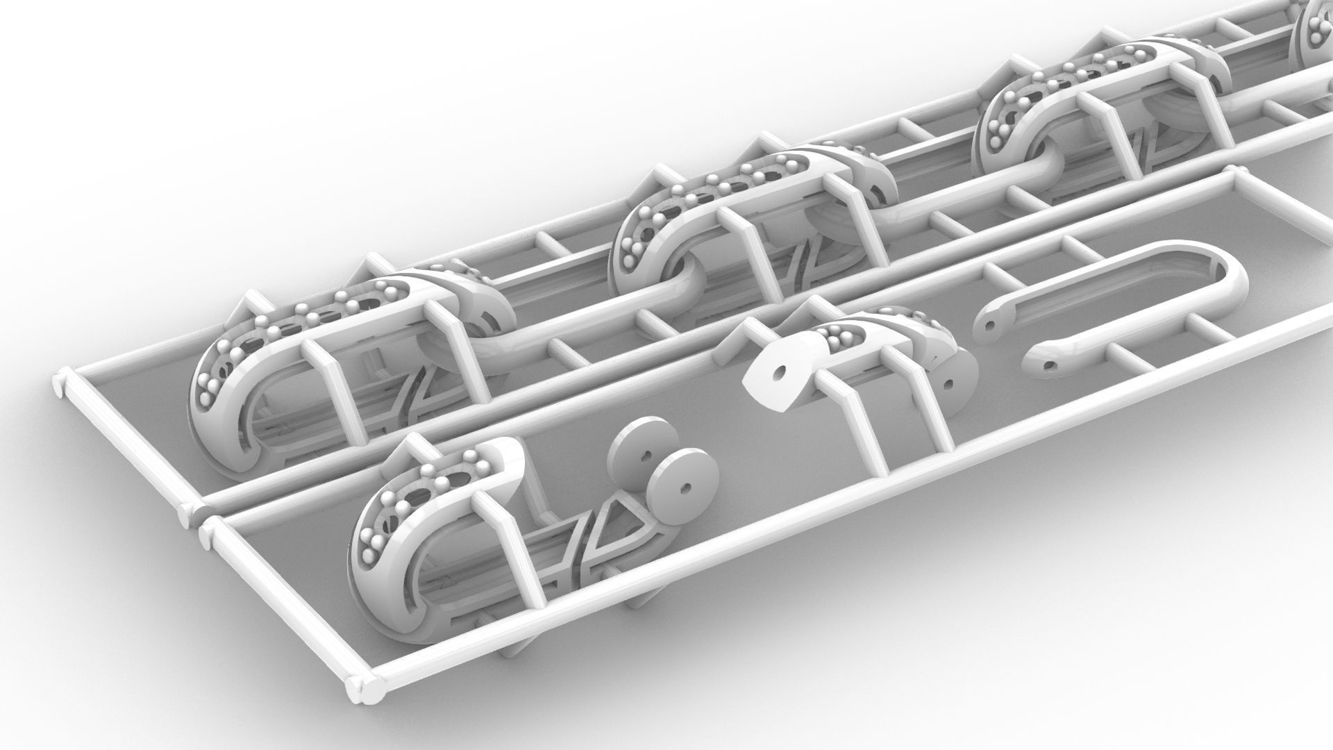 Jewelry Chain Bracelet Hook Lock Model BRT03 3D print model_15