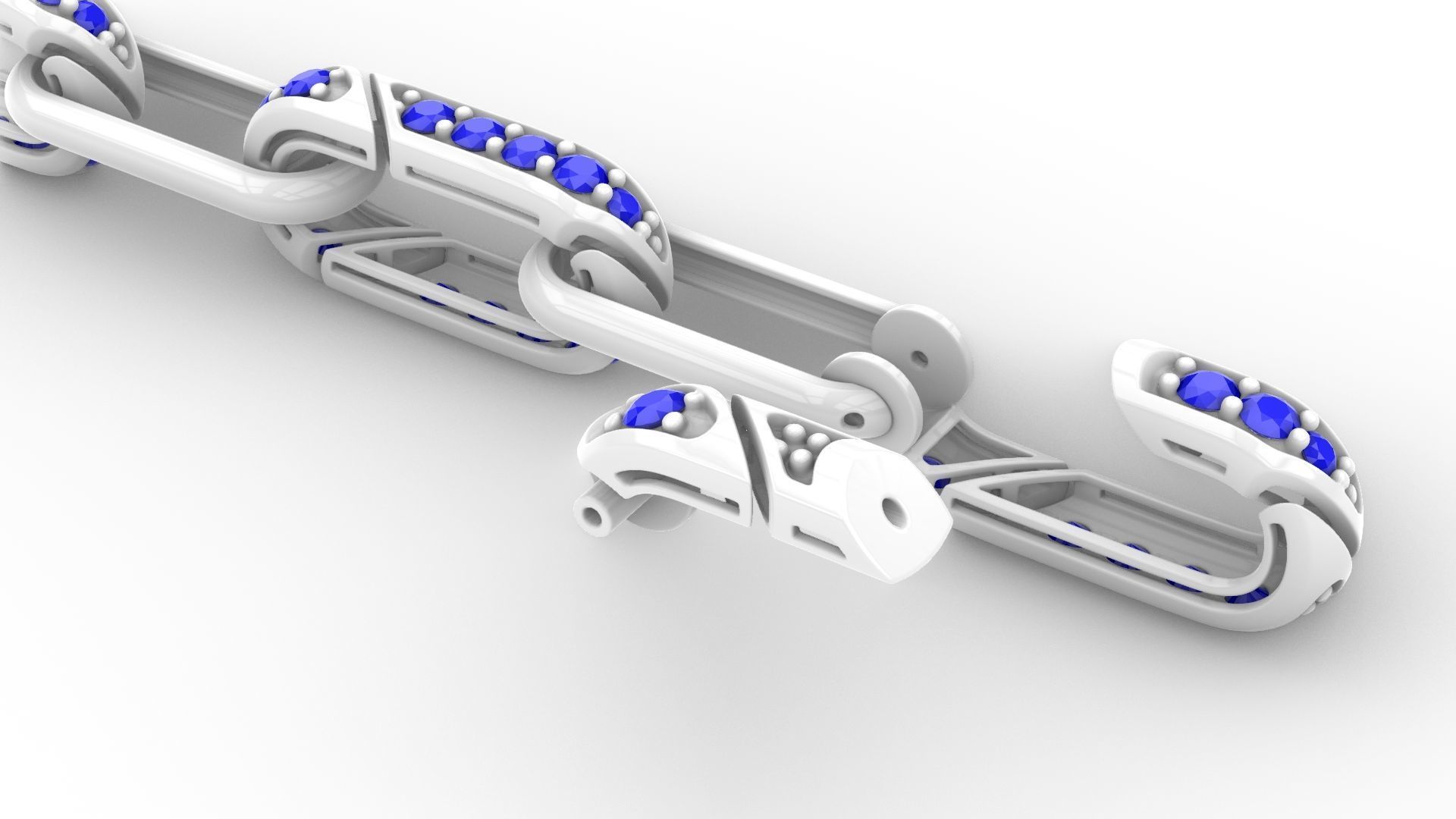 Jewelry Chain Bracelet Hook Lock Model BRT03 3D print model_12