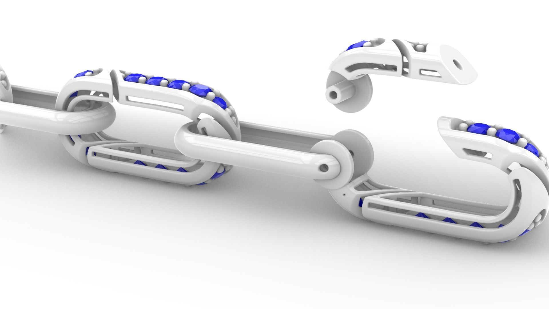 Jewelry Chain Bracelet Hook Lock Model BRT03 3D print model_11