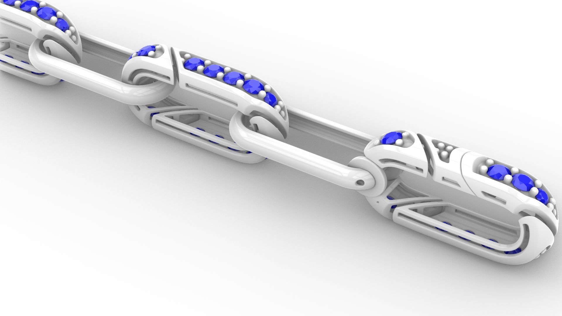 Jewelry Chain Bracelet Hook Lock Model BRT03 3D print model_13