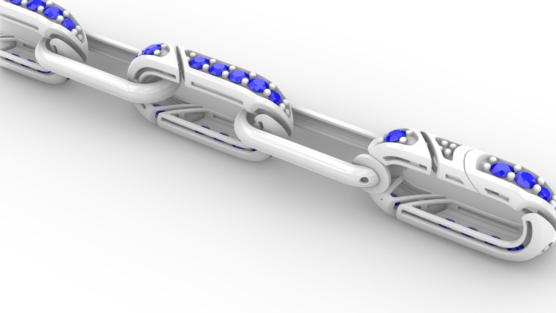 Jewelry Chain Bracelet Hook Lock Model BRT03 3D print model_10