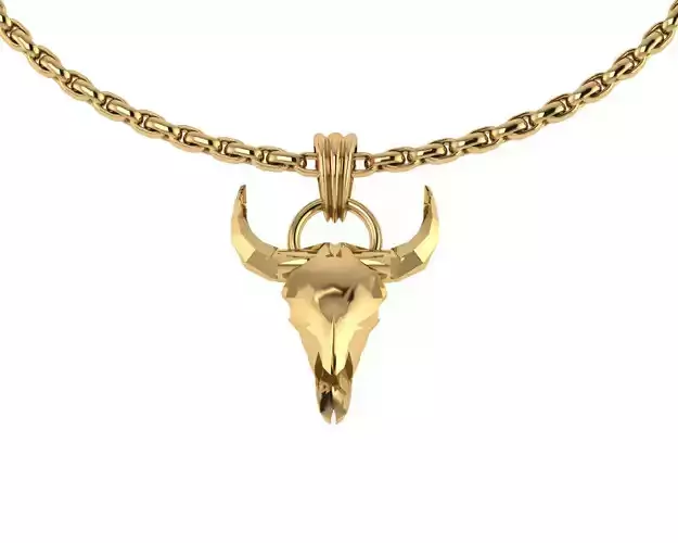 Bison Skull Pendant