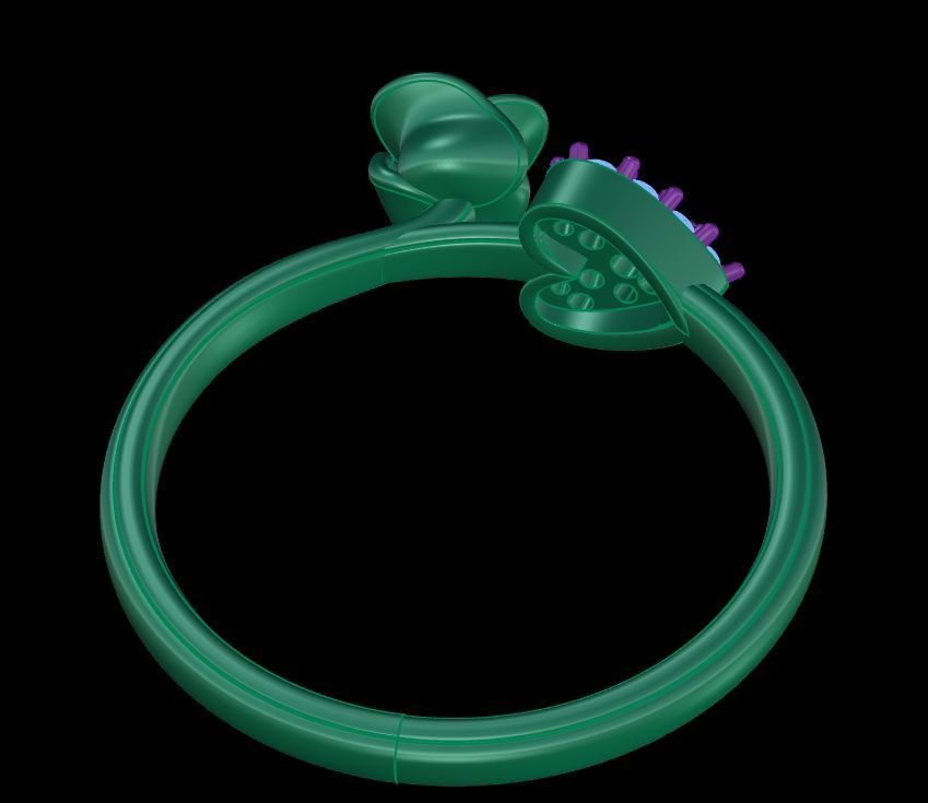 Diamond Rose Ring RG20 3D print model_6